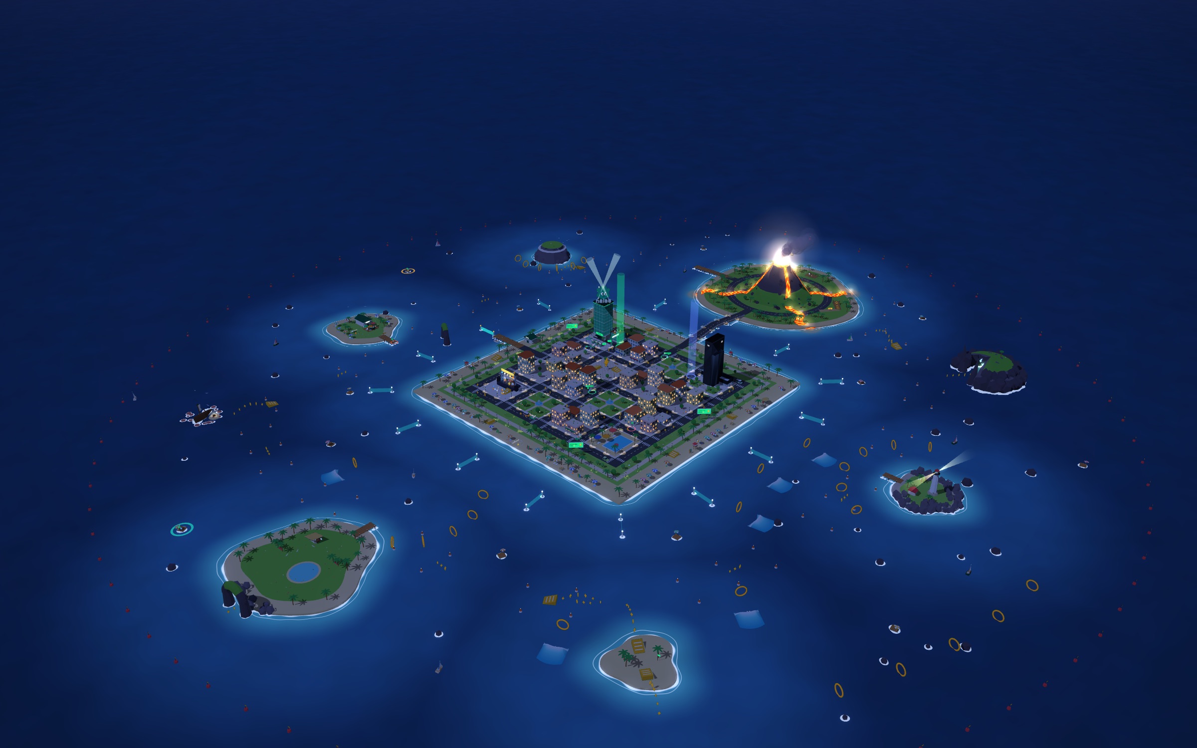 the same islands at night